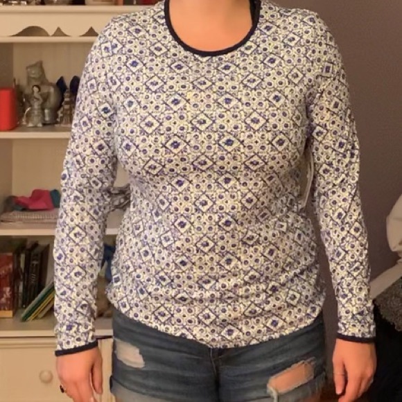 New Blue Patterned Swim Shirt - Picture 4 of 4